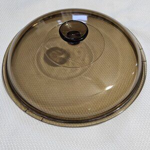 Pyrex Visions Fireside Lid 8.5" amber pot Corning Glass V 2.5C replacement